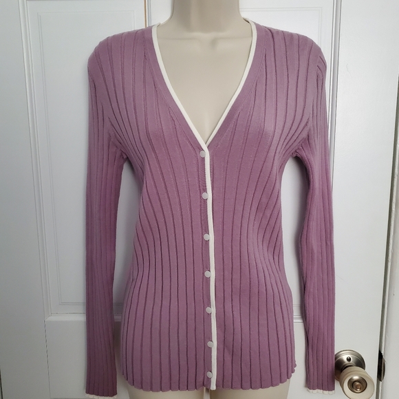 Nordstrom Rack V-Neck Ribbed Cardigan - Picture 1 of 8